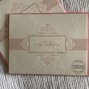 Letterpress “my valentine “ cards x2